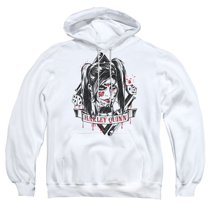 Batman Arkham Knight Sugar Quinn Mens Hoodie White Officially Licensed
