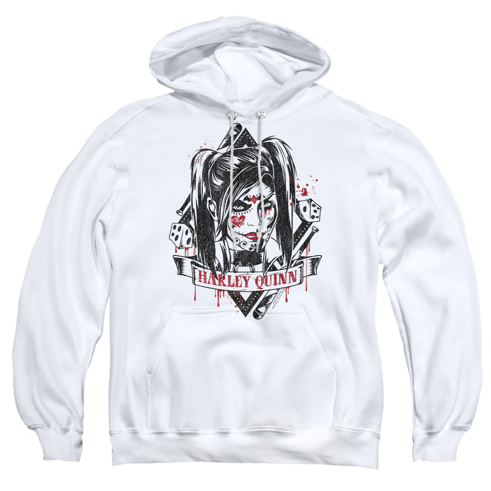 Batman Arkham Knight Sugar Quinn Mens Hoodie White Officially Licensed