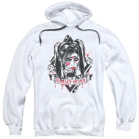 Batman Arkham Knight Sugar Quinn Mens Hoodie White