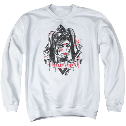 Batman Arkham Knight Sugar Quinn Mens Crewneck Sweatshirt White