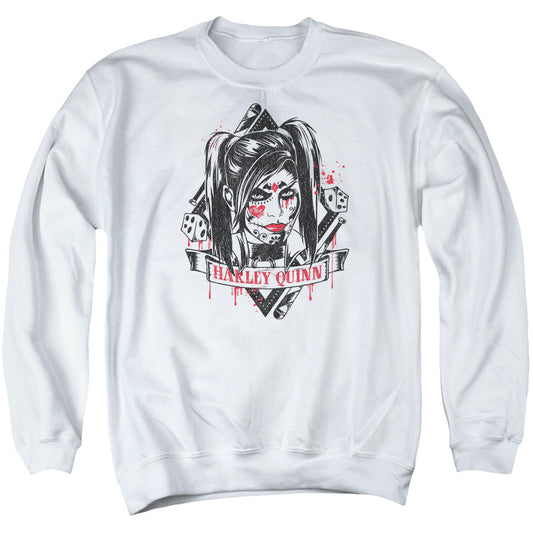 Batman Arkham Knight Sugar Quinn Mens Crewneck Sweatshirt White