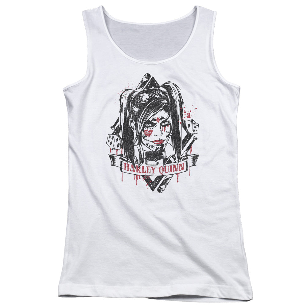 Batman Arkham Knight Sugar Quinn Womens Tank Top Shirt White