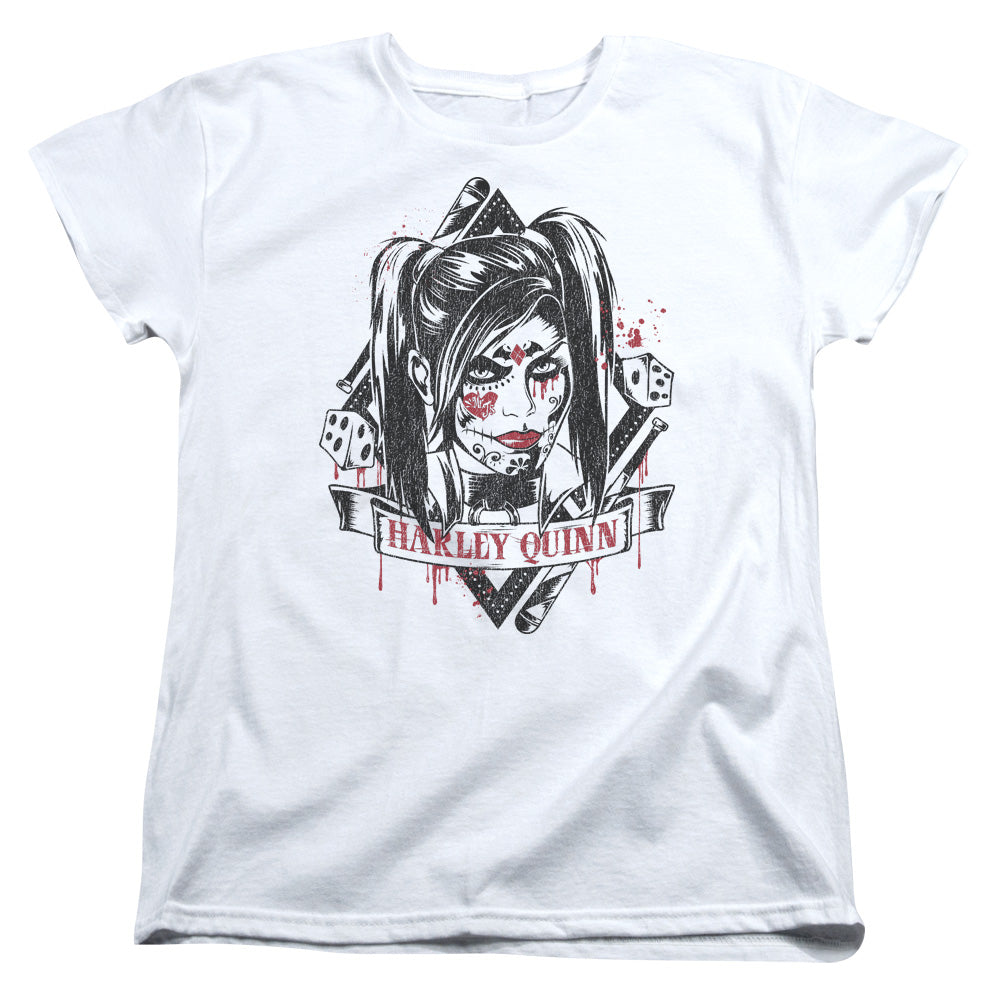 Batman Arkham Knight Sugar Quinn Womens T Shirt White
