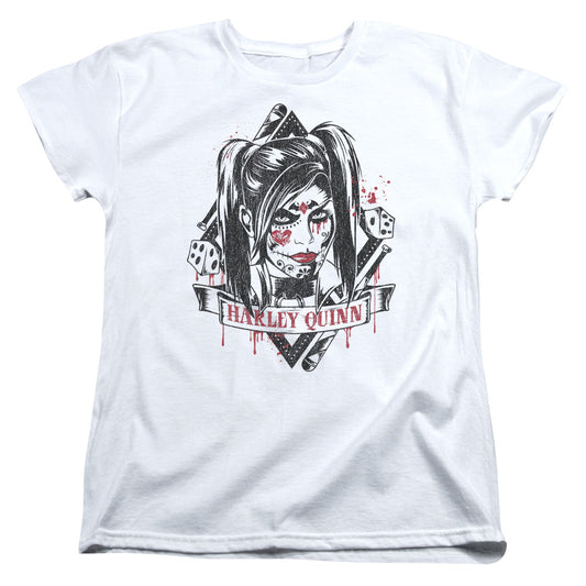 Batman Arkham Knight Sugar Quinn Womens T Shirt White