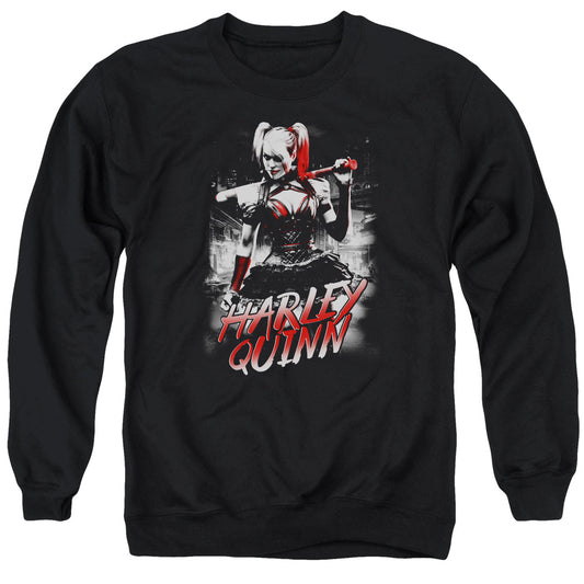 Batman Arkham Knight Quinn City Mens Crewneck Sweatshirt Black
