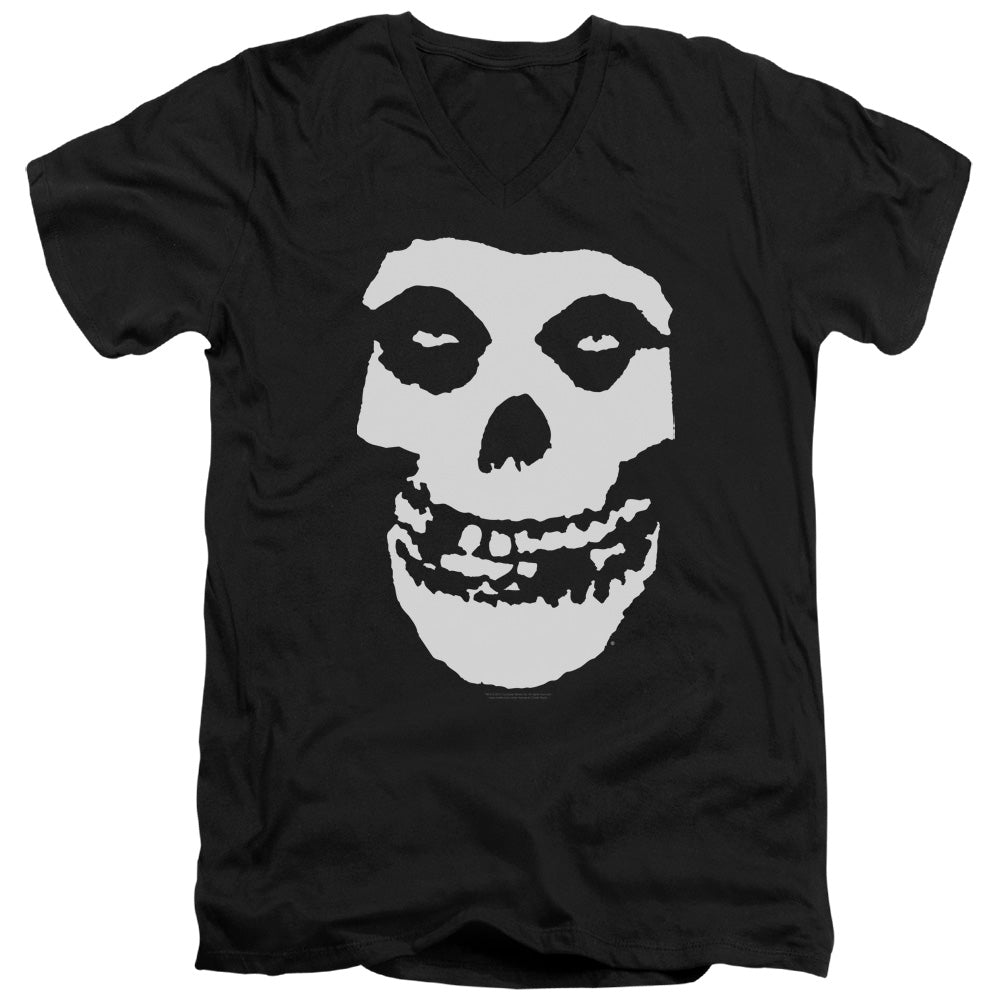 Misfits Fiend Skull Mens Slim Fit V-Neck T Shirt Black