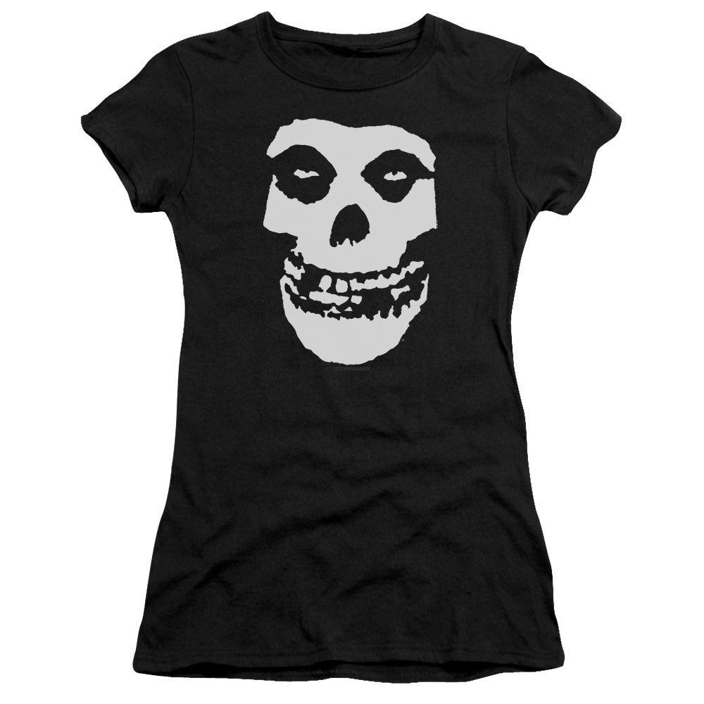 Misfits Fiend Skull Junior Sheer Cap Sleeve Womens T Shirt Black