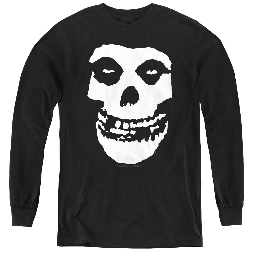 Misfits Fiend Skull Long Sleeve Kids Youth T Shirt Black