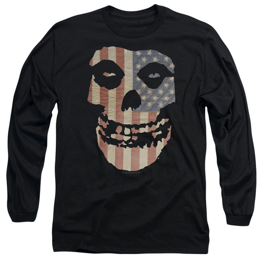 Misfits Fiend Flag Colored Mens Long Sleeve Shirt Black