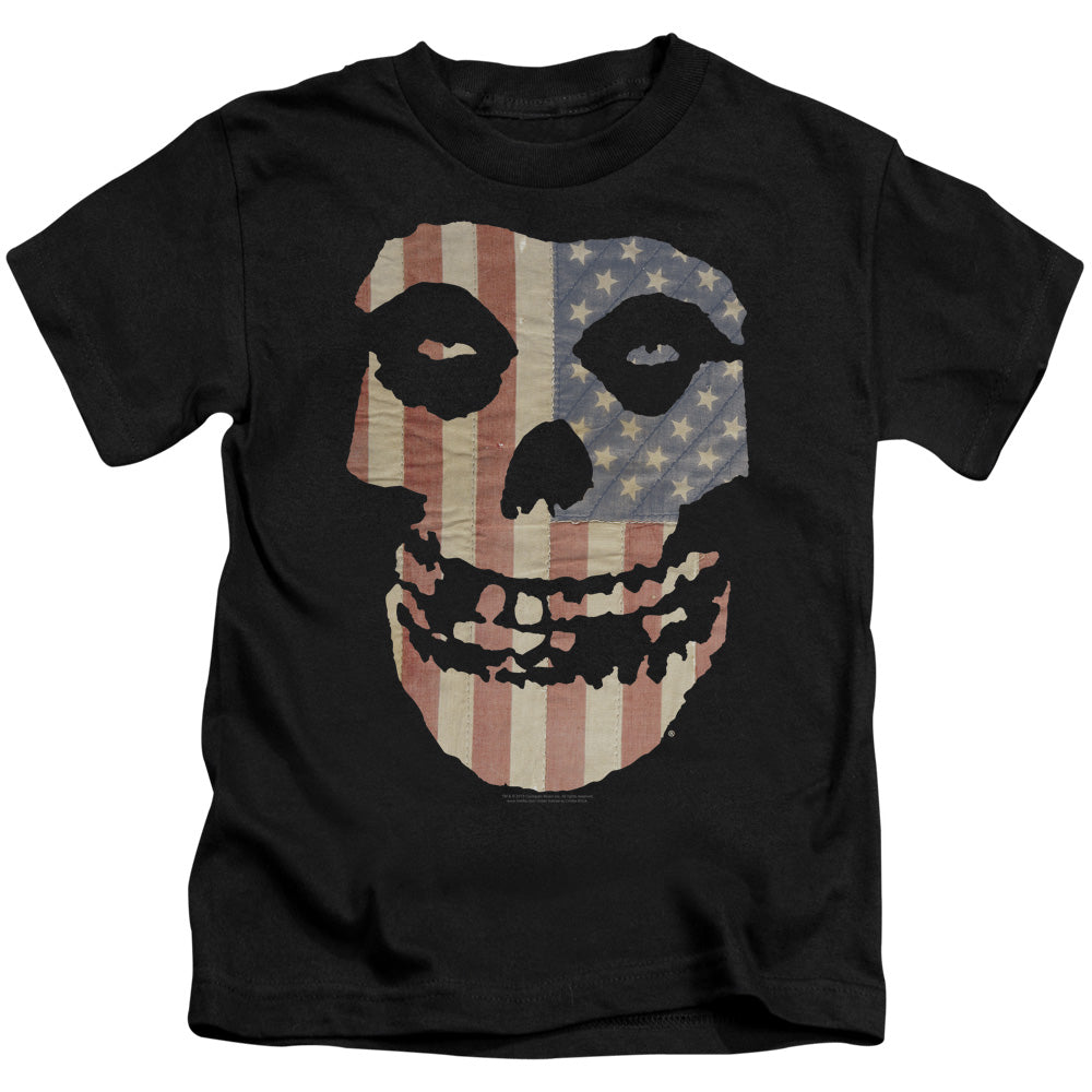 Misfits Fiend Flag Colored Juvenile Kids Youth T Shirt Black