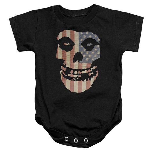 Misfits Fiend Flag Colored Infant Baby Snapsuit Black