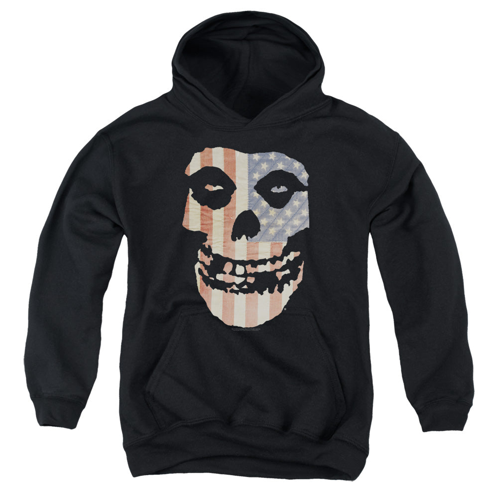 Misfits Fiend Flag Colored Kids Youth Hoodie Black