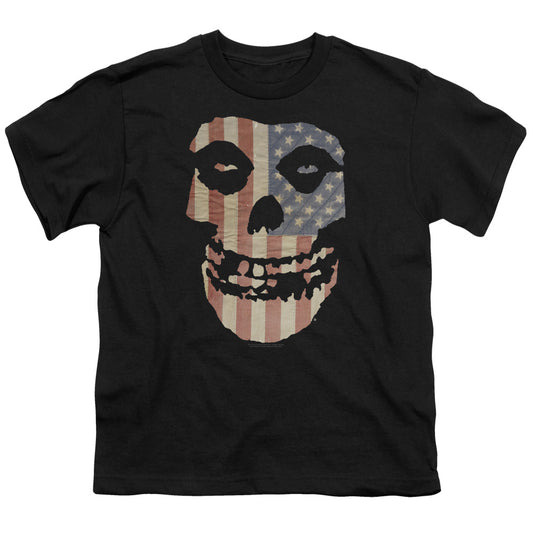 Misfits Fiend Flag Colored Kids Youth T Shirt Black