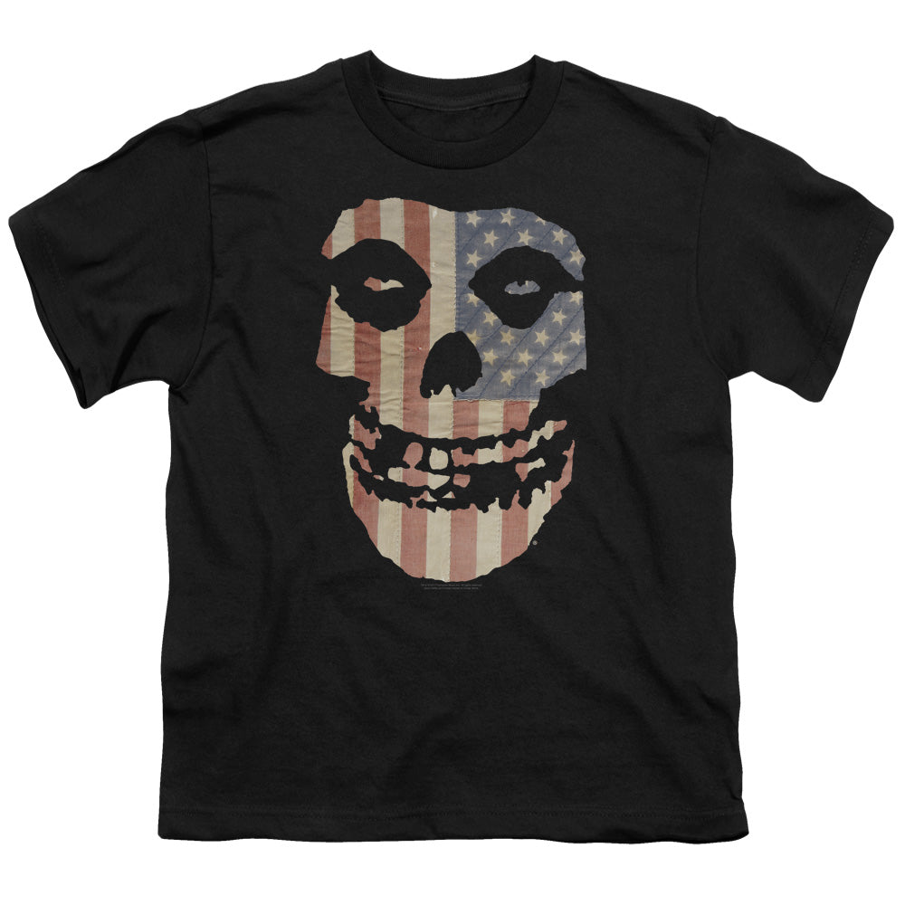 Misfits Fiend Flag Colored Kids Youth T Shirt Black