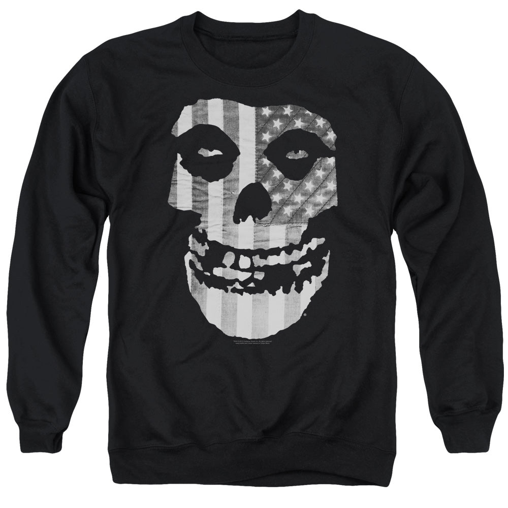 Misfits Fiend Flag Black & White Mens Crewneck Sweatshirt Black