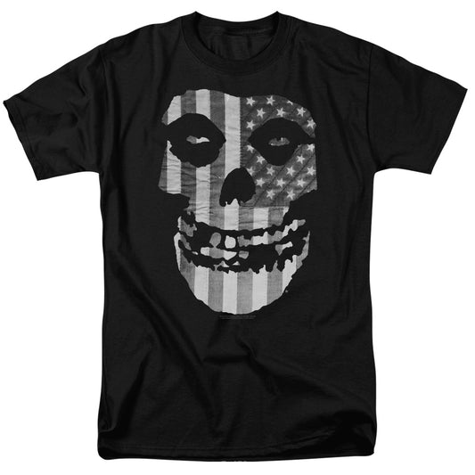 Misfits Fiend Flag Black & White Mens T Shirt Black