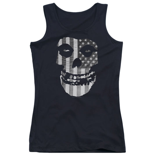 Misfits Fiend Flag Black & White Womens Tank Top Shirt Black