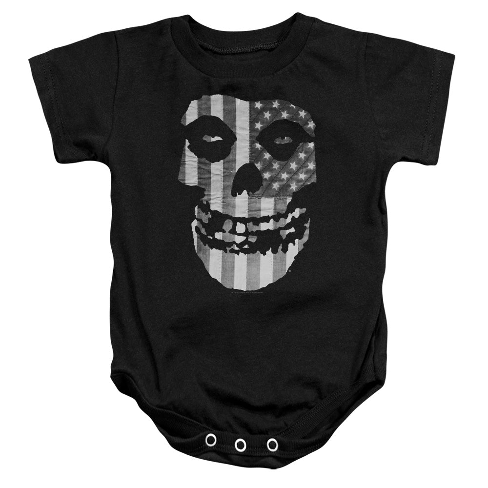 Misfits Fiend Flag Black & White Infant Baby Snapsuit Black