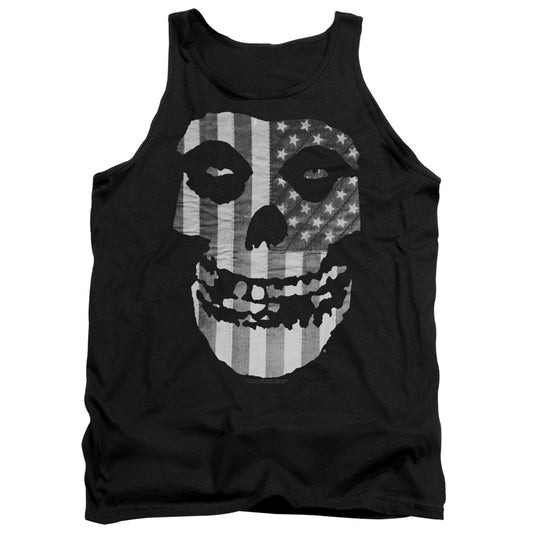 Misfits Fiend Flag Black & White Mens Tank Top Shirt Black