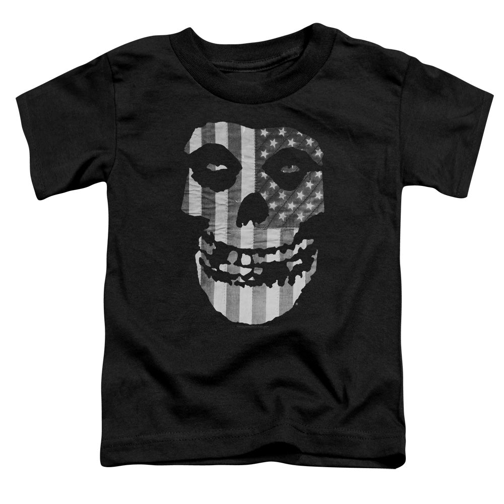 Misfits Fiend Flag Black & White Toddler Kids Youth T Shirt Black