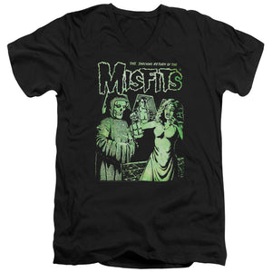 Misfits The Return Mens Slim Fit V-Neck T Shirt Black