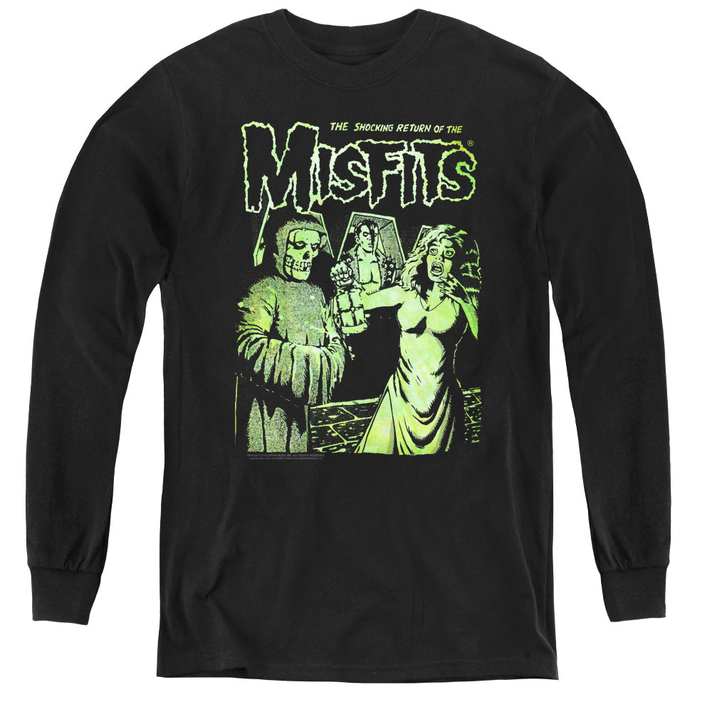 Misfits The Return Long Sleeve Kids Youth T Shirt Black