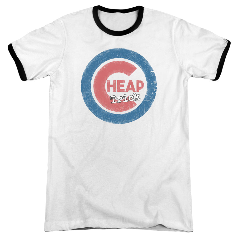 Cheap Trick Cheap Cub Heather Ringer Mens T Shirt White