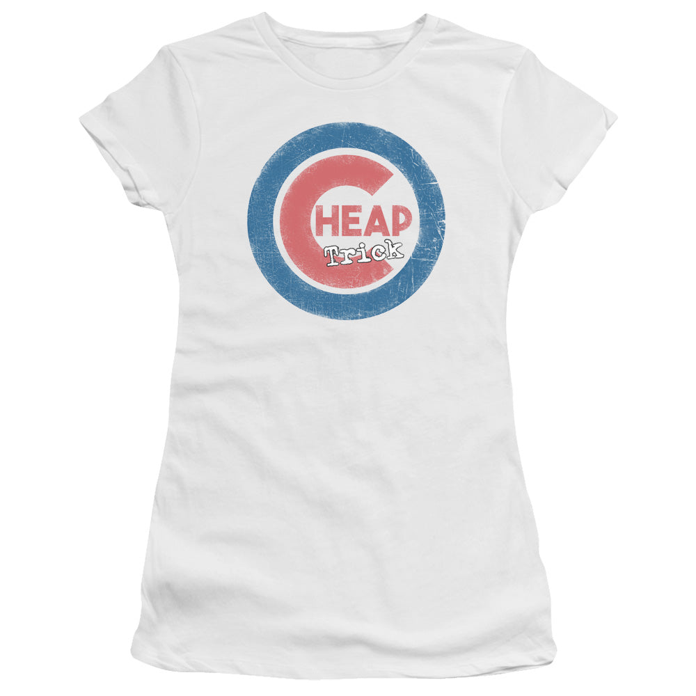 Cheap Trick Cheap Cub Junior Sheer Cap Sleeve Womens T Shirt White