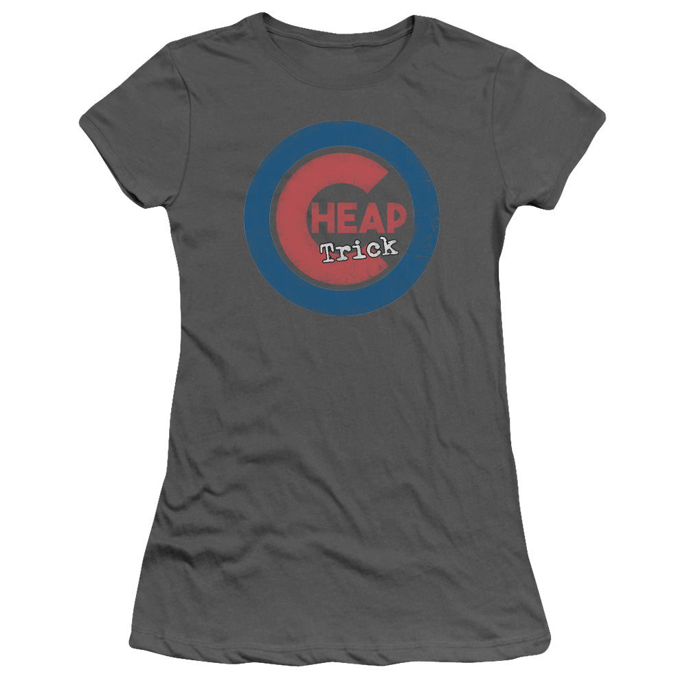 Cheap Trick Cheap Cub Junior Sheer Cap Sleeve Womens T Shirt Charcoal