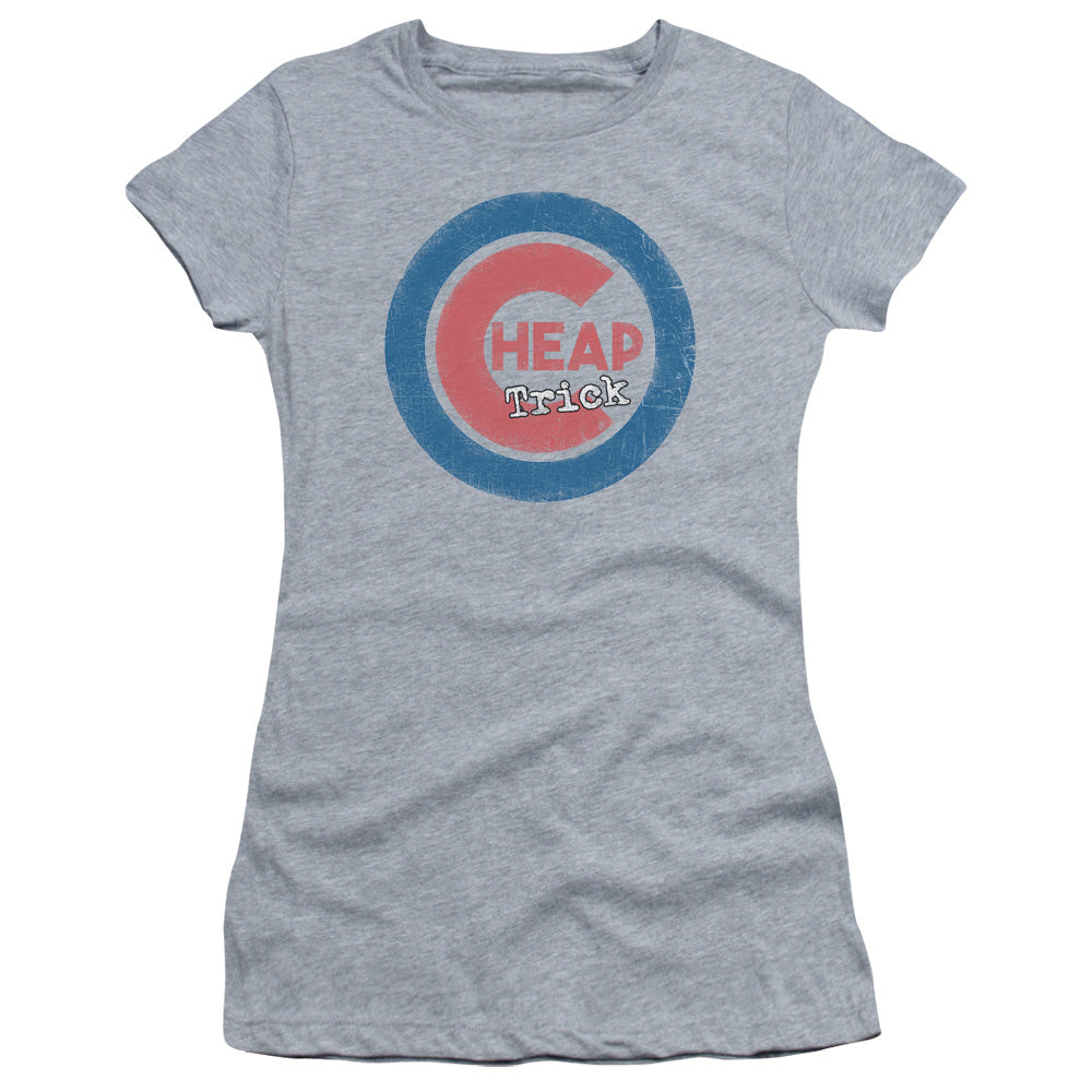 Cheap Trick Cheap Cub Junior Sheer Cap Sleeve Womens T Shirt Athletic Heather