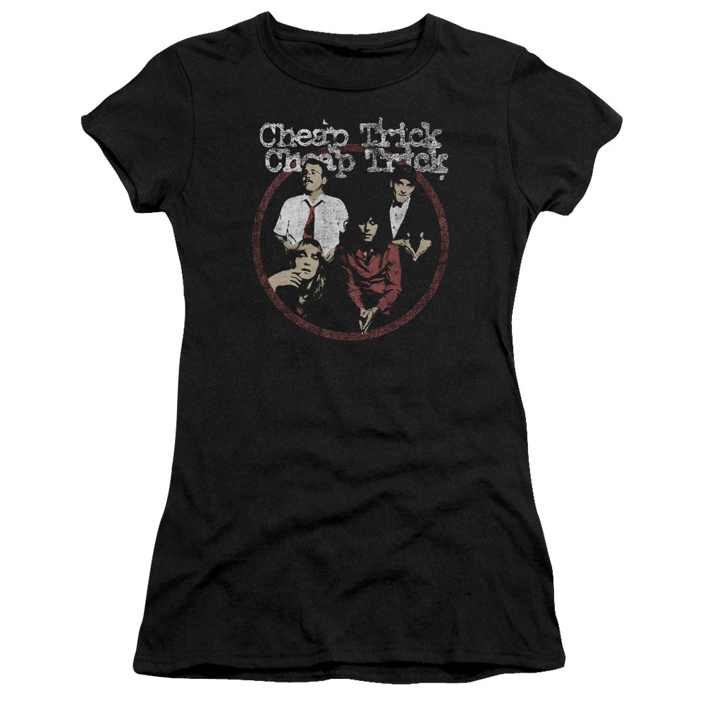 Cheap Trick Cheap Trick Junior Sheer Cap Sleeve Womens T Shirt Black