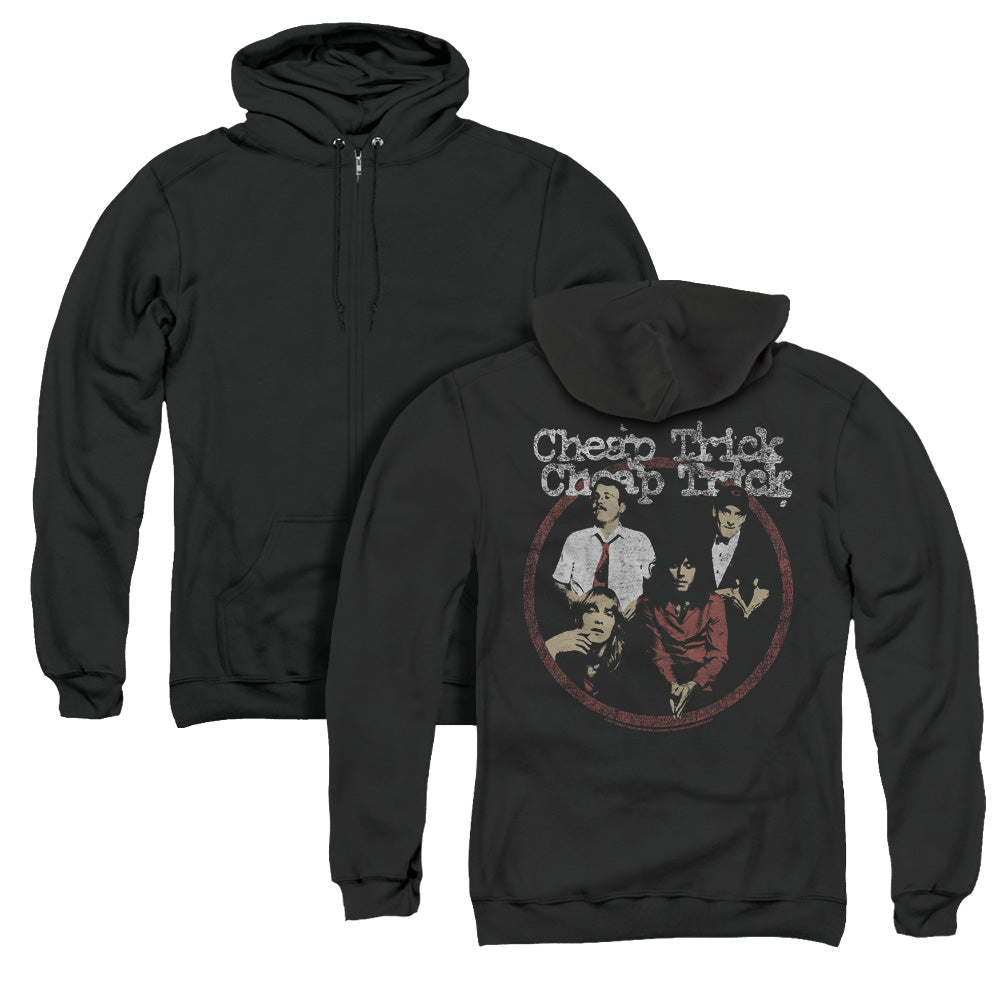 Cheap Trick Cheap Trick Back Print Zipper Mens Hoodie Black