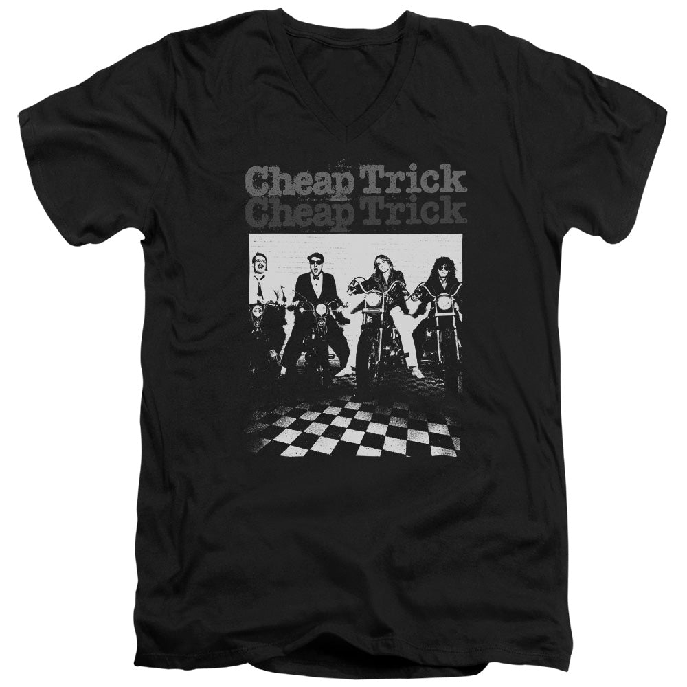 Cheap Trick Cheap Trick Bikes Mens Slim Fit V-Neck T Shirt Black