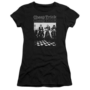 Cheap Trick Cheap Trick Bikes Junior Sheer Cap Sleeve Womens T Shirt Black