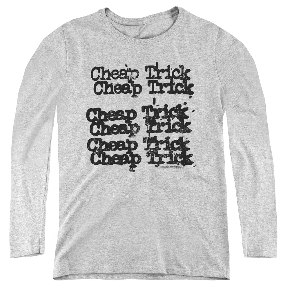 Cheap Trick Cheap Trick Logo Womens Long Sleeve Shirt Athletic Heather