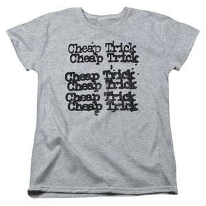 Cheap Trick Cheap Trick Logo Womens T Shirt Athletic Heather