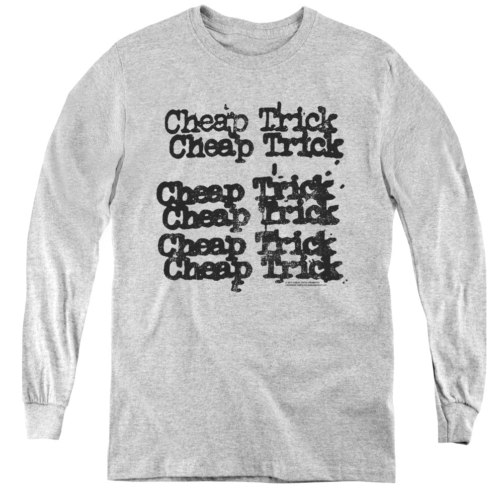 Cheap Trick Cheap Trick Logo Long Sleeve Kids Youth T Shirt Athletic Heather