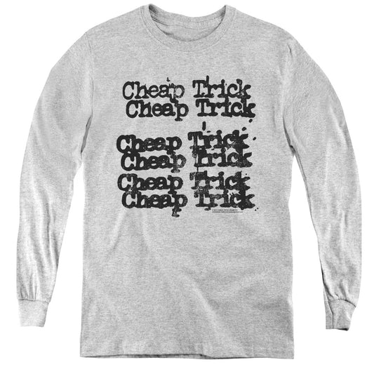 Cheap Trick Cheap Trick Logo Long Sleeve Kids Youth T Shirt Athletic Heather