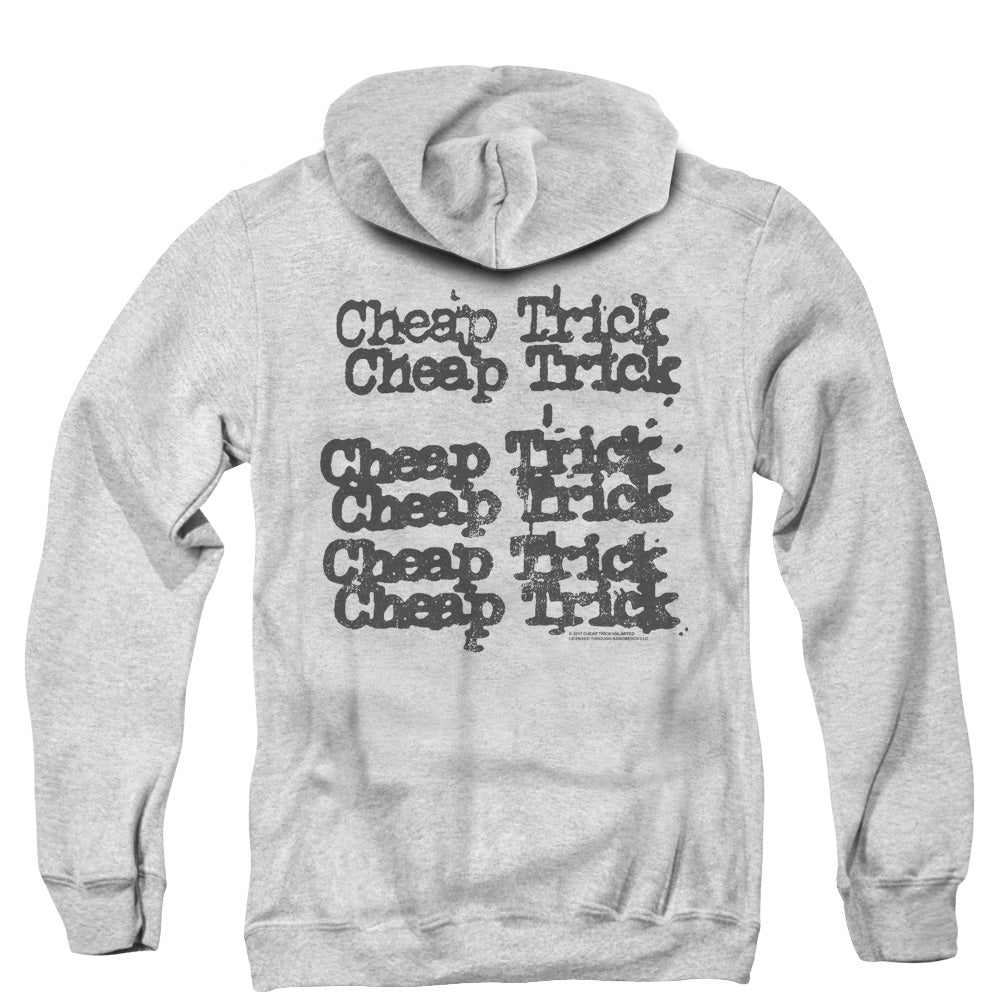 Cheap Trick Cheap Trick Logo Back Print Zipper Mens Hoodie Athletic Heather