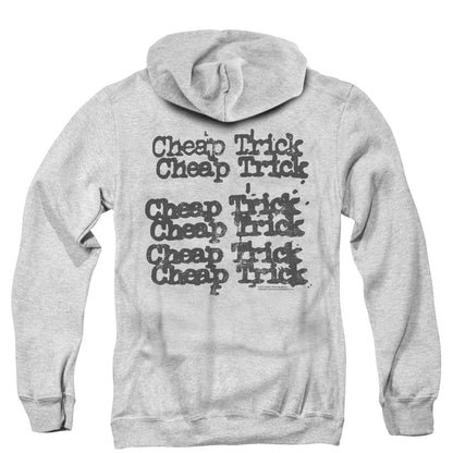 Cheap Trick Cheap Trick Logo Back Print Zipper Mens Hoodie Athletic Heather