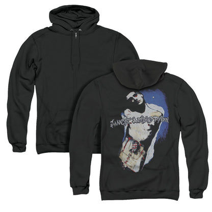 Janes Addiction Perry Back Print Zipper Mens Hoodie Black