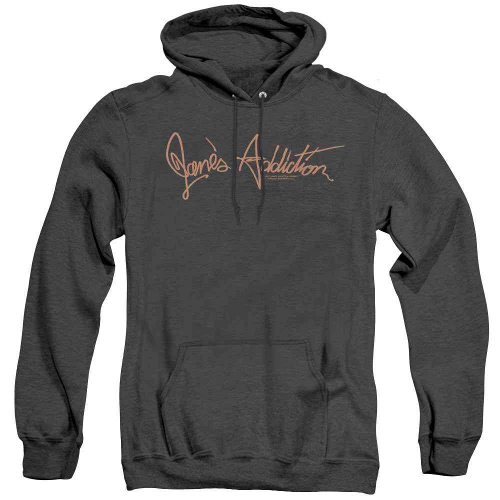 Janes Addiction Script Logo Heather Mens Hoodie Black