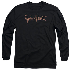 Janes Addiction Script Logo Mens Long Sleeve Shirt Black