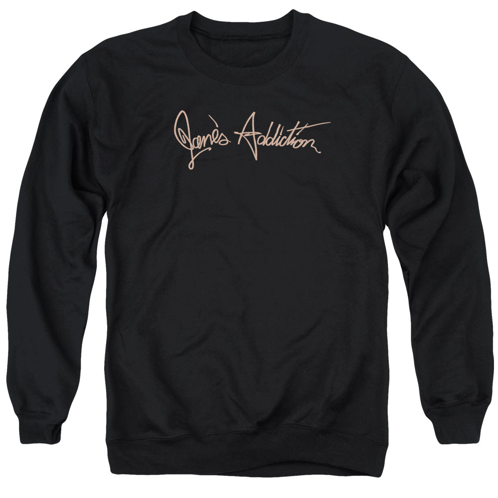 Janes Addiction Script Logo Mens Crewneck Sweatshirt Black