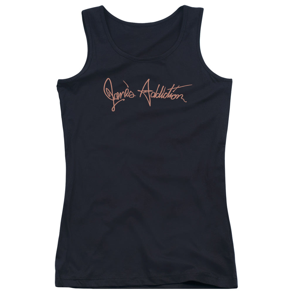 Janes Addiction Script Logo Womens Tank Top Shirt Black