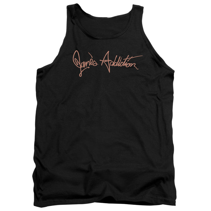 Janes Addiction Script Logo Mens Tank Top Shirt Black