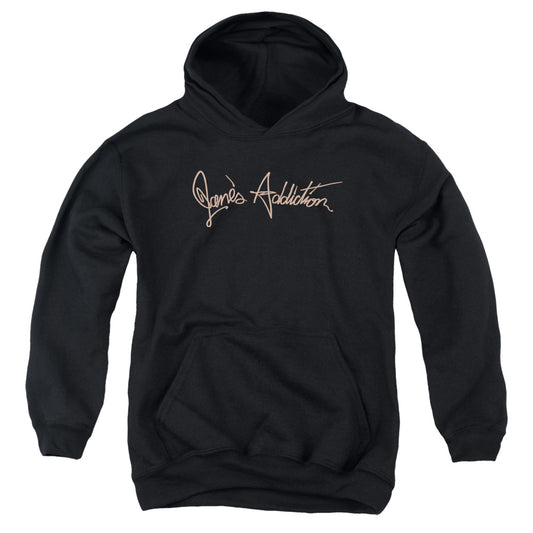 Janes Addiction Script Logo Kids Youth Hoodie Black