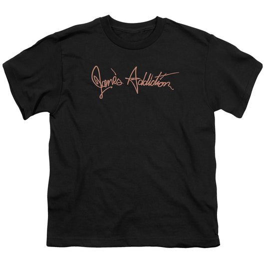 Janes Addiction Script Logo Kids Youth T Shirt Black