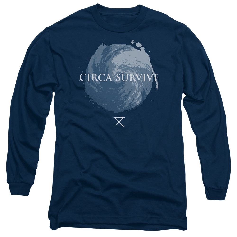 Circa Survive Storm Mens Long Sleeve Shirt Navy Blue