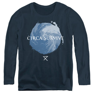 Circa Survive Storm Womens Long Sleeve Shirt Navy Blue